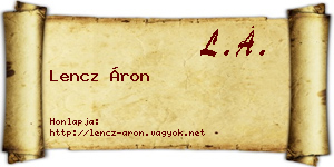 Lencz Áron névjegykártya